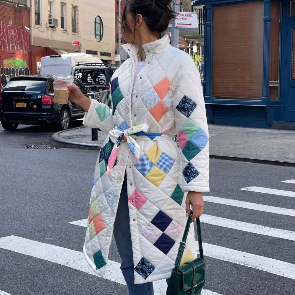 Yellow the Label Vera Quilted Coat - Patches